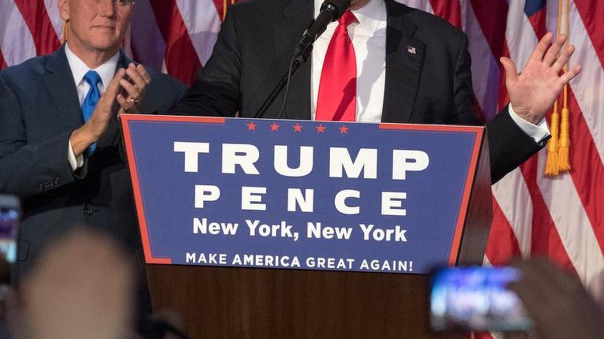 President-elect Donald Trump speaks to supporters Nov. 9 after winning the election.