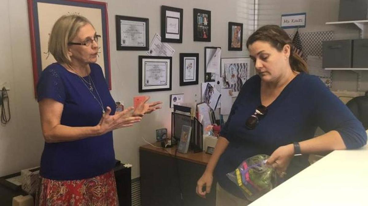 Callie White and Pastor Dennis express passionate positions on the closure of Palma Sola Presbyterian school.
