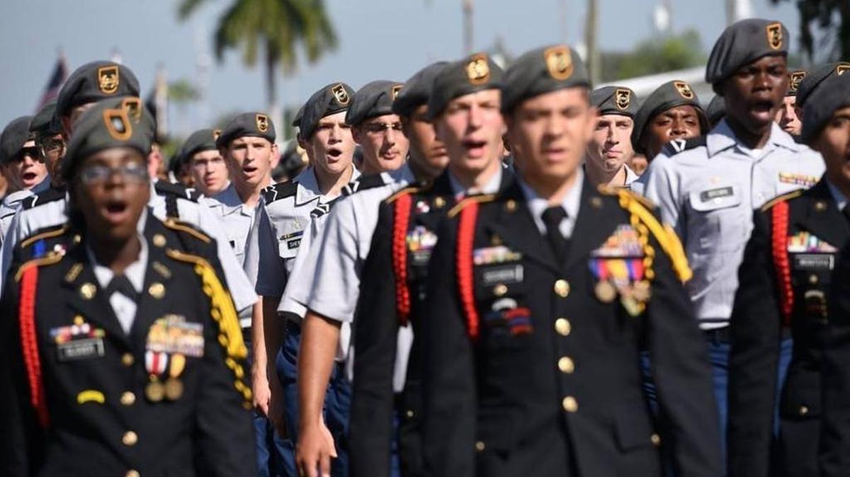 File: Manatee High's JROTC marches in the annual Veterans Day Parade in Palmetto.