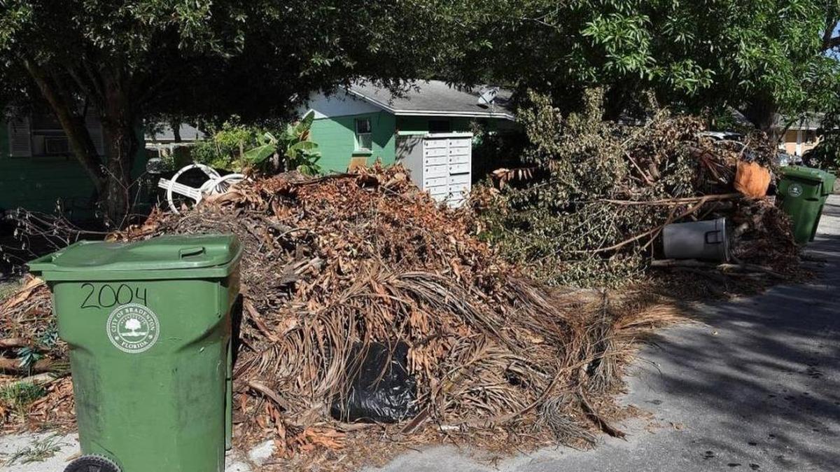 Plenty of debris is still piled along roadways in Bradenton and Manatee County after Hurricane Irma.