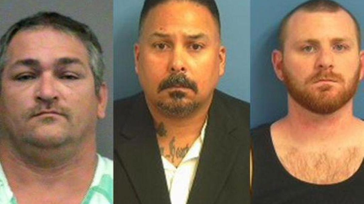 From left: Charles Thomas Newcomb, David Elliot Moran and Thomas Jordan Driver. Moran and Newcomb, members of a Ku Klux Klan outfit, were convicted in a murder-for-hire plot in Columbia County. Back in 2015, the two former guards at the Florida Department of Corrections Reception and Medical Center in Lake Butler, along with Driver, a third guard who pleaded guilty in March, tried to hire someone to kill a black former inmate.