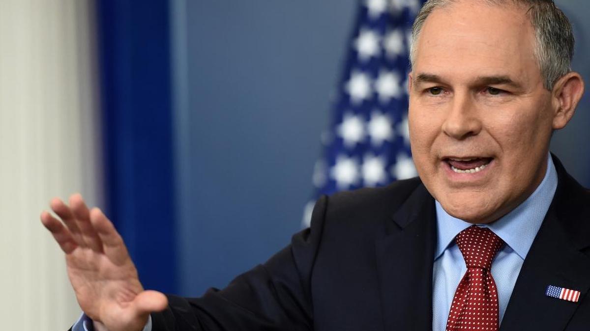 EPA Administrator Scott Pruitt speaks on June 2, 2017, during a briefing in the Brady Briefing Room at the White House in Washington, D.C.