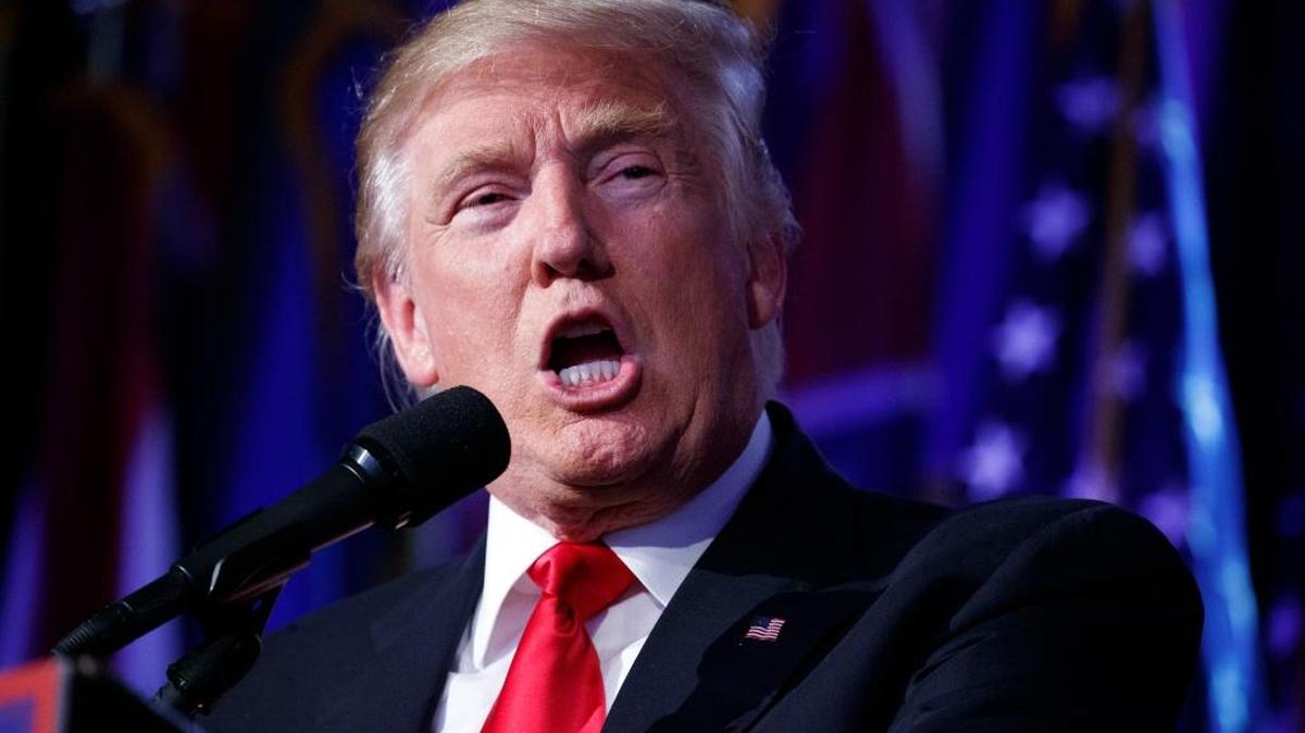 FILE - In this President-elect Donald Trump speaks during an election night rally, Wednesday, Nov. 9, 2016, in New York.
