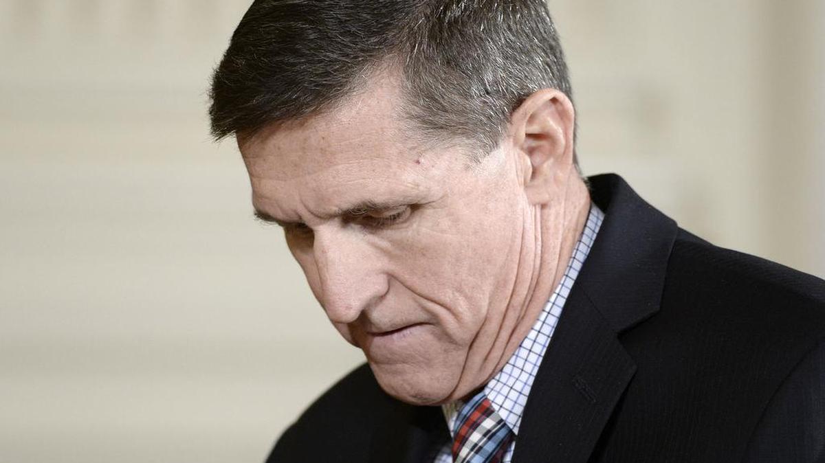 National Security Adviser Michael Flynn on Friday, Feb. 10, 2017 at the White House, three days before stepping down.