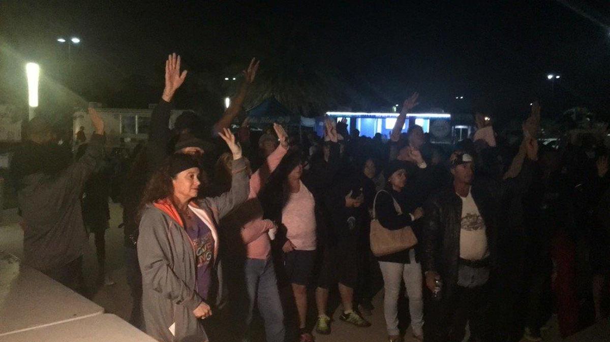 A large crowd was gathered outside when the Manatee RAM clinic opened early Friday morning at Manatee Technical College.