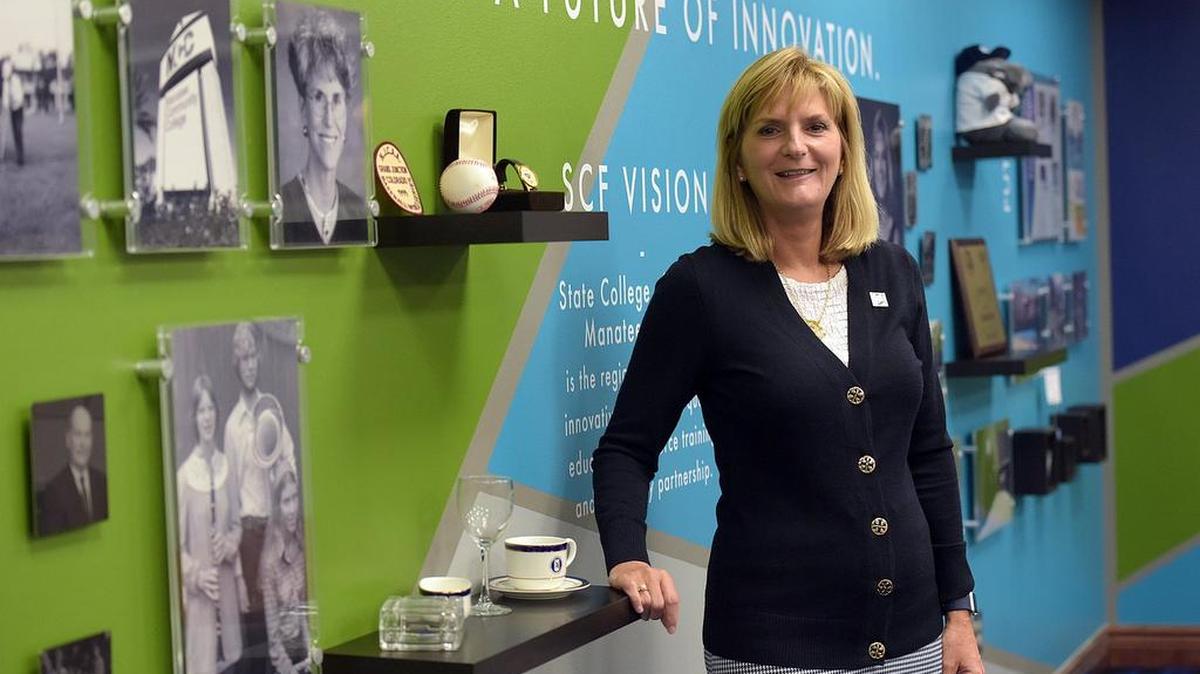 State College of Florida President Carol Probstfeld in the President’s dining room.