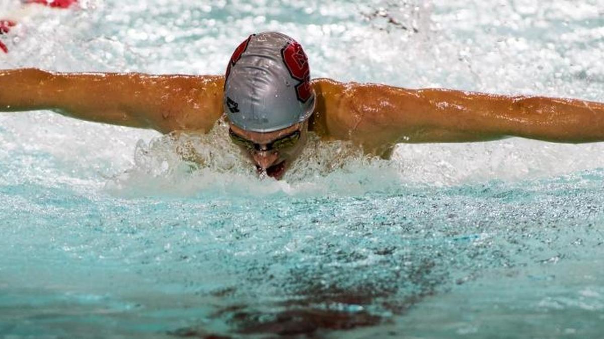 Matt O’Donnell competes in the butterfly during a competition for North Carolina State University. O’Donnell is scheduled to participate in the U.S. swim trials this week.