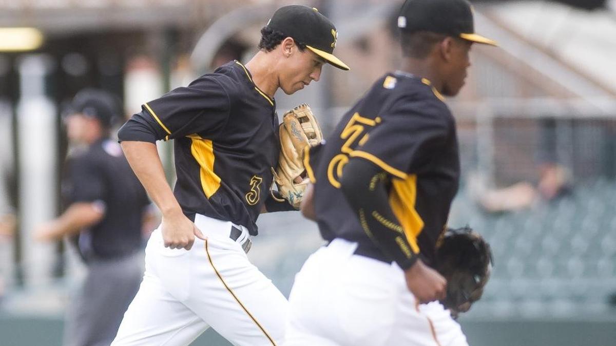 Bradenton Marauders shortstop Cole Tucker hustles off the field against the Fort Meyers Miracle on Friday evening, June 2, at LECOM Park in Bradenton.