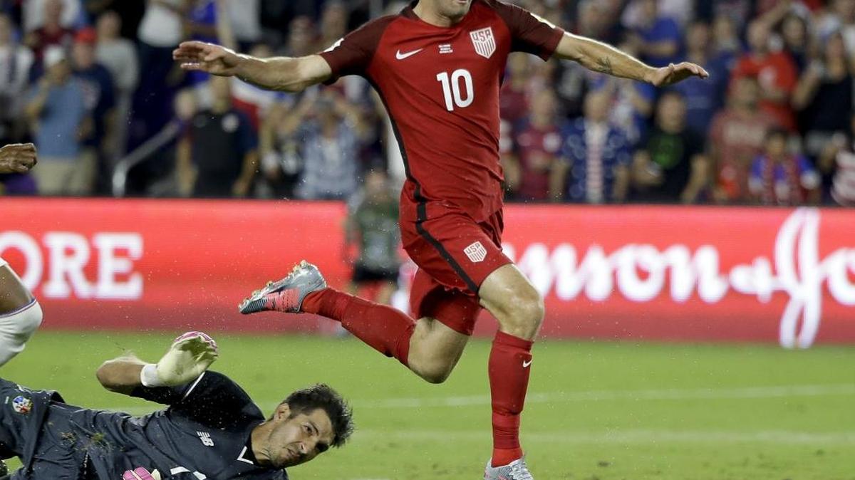 United States' Christian Pulisic (10) gets past Panama goalkeeper Jaime Penedo (1) to score a goal during the first half of a World Cup qualifying soccer match, Friday, Oct. 6, 2017, in Orlando, Fla. Pulisic played in the NIKE International Friendlies, which return to Lakewood Ranch’s Premier Sports Campus on Wednesday, in the past.