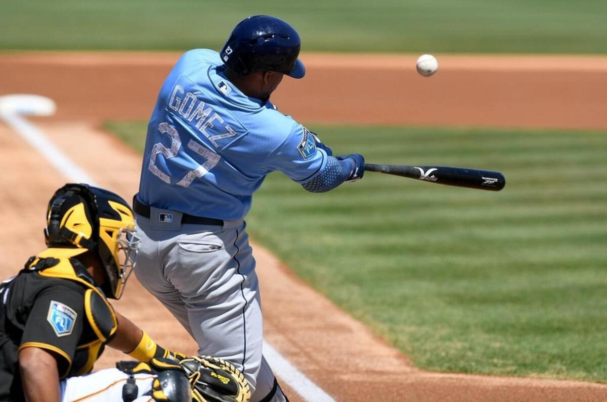 Veteran Carlos Gomez is hitting .333 for the Rays this spring.