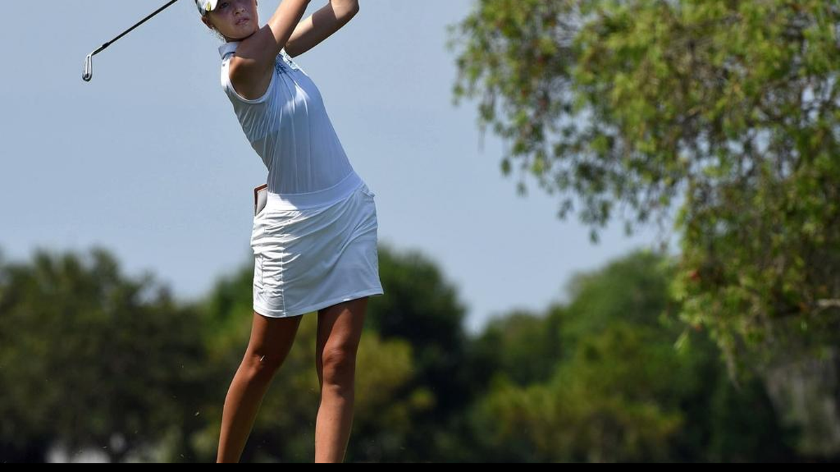 Nelly Korda tees off during the U.S. Women's Open sectional qualifier on May 16 at Bradenton Country Club. HERALD FILE PHOTO