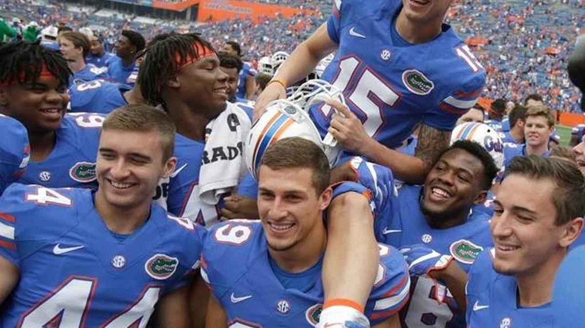 Miami native Eddy Pineiro, a former soccer star at Sunset High, is now the kicker for the University of Florida football team. He made an 81-yard field goal in practice this week.