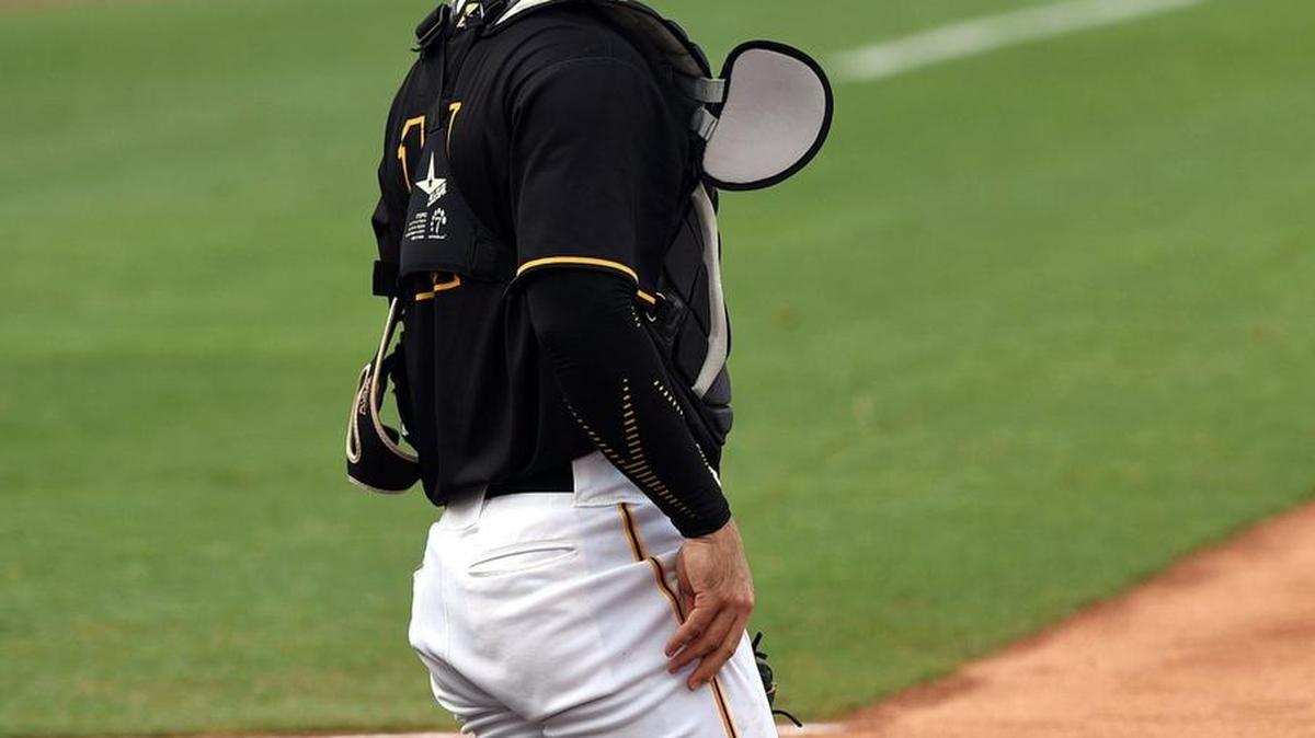 Catcher Taylor Gushue at McKechnie Field Wednesday night.