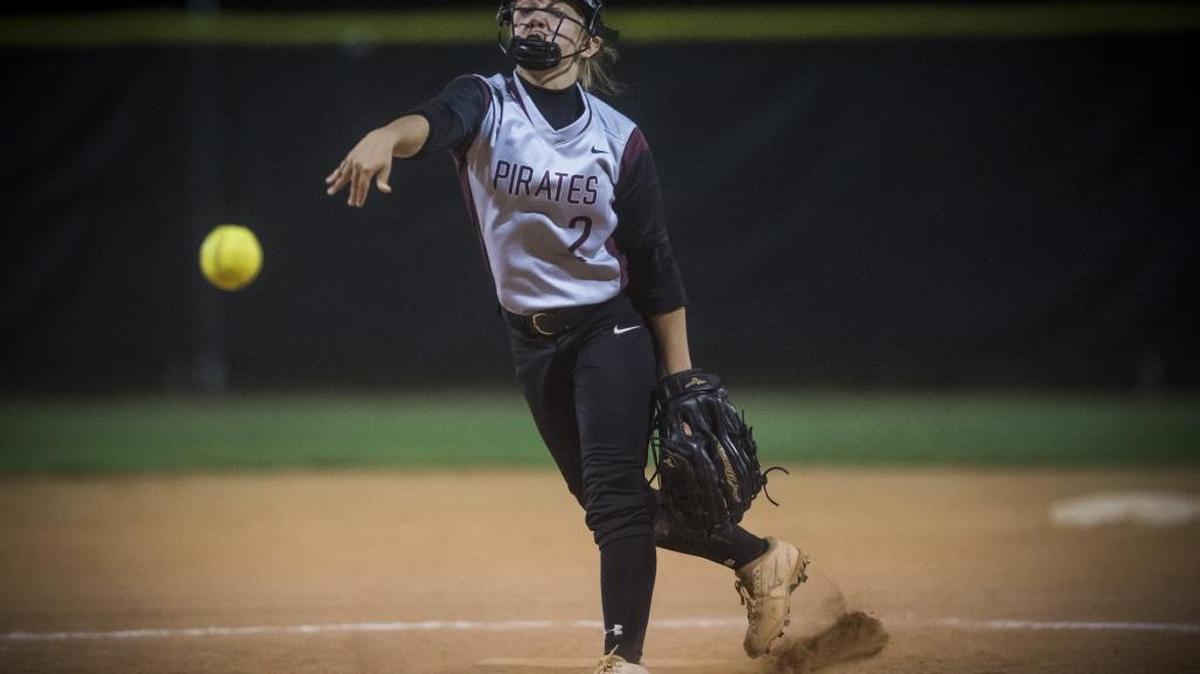 Braden River’s Maddie Lindsley pitches against Sunlake Seahawks during the regional quarterfinal on May 3. Lindsley pitched in relief on Tuesday in the regional semifinal to lead the Pirates to Friday’s regional final.
