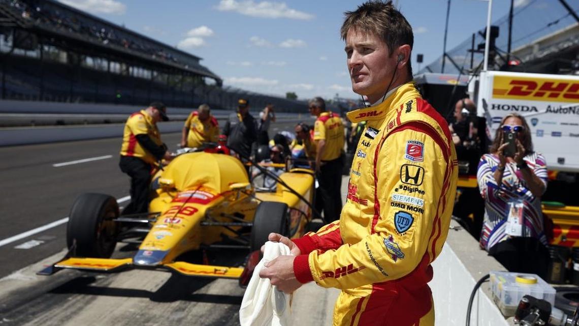 Ryan Hunter-Reay prepares to drive during a practice session for the Indianapolis 500 auto race at Indianapolis Motor Speedway in Indianapolis in May.