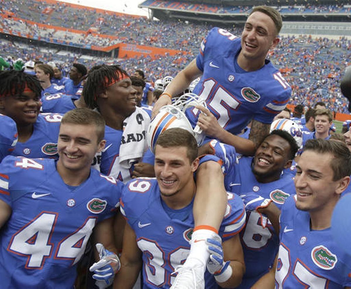 Kicker Eddy Pineiro made 21 of 25 field goals and all 16 extra points last season for the Gators.