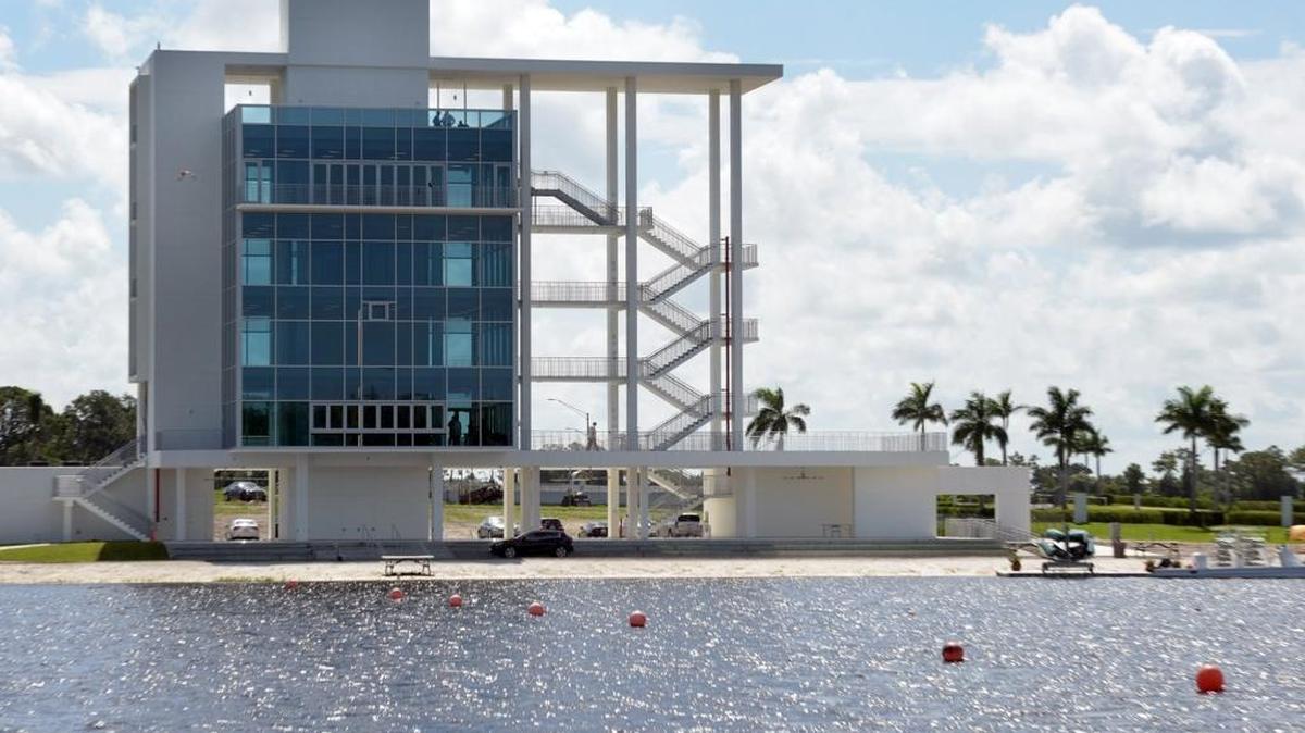 The recently unveiled finish tower at Nathan Benderson Park, the site of the 2017 World Rowing Championships.
