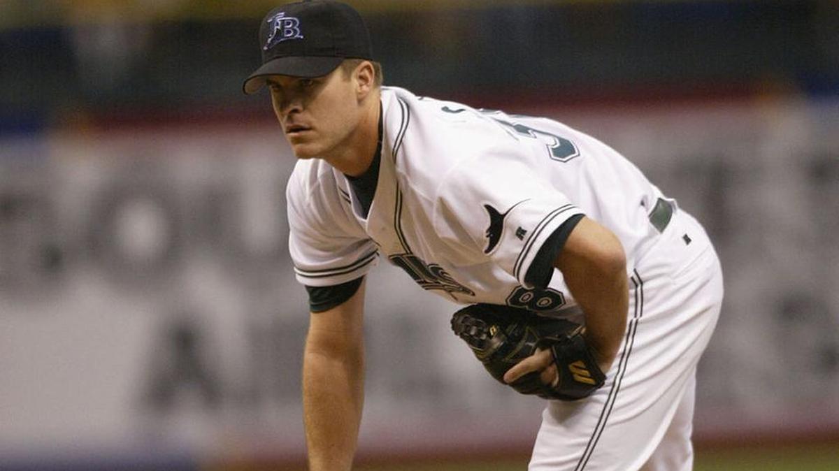 Bradenton’s Lance Carter is one of four former State College of Florida athletes getting inducted into this year’s SCF athletic Hall of Fame on Thursday. In this file photo, Carter, of the Tampa Bay Devil Rays, prepares to throw during the game against the New York Yankes on September 17, 2002 at Tropicana Field in St. Petersburg, Florida.