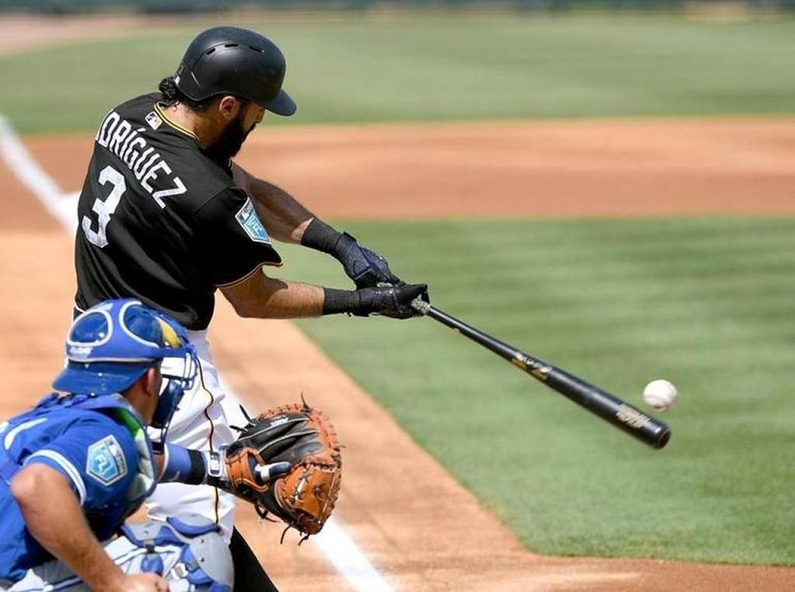 Pittsburgh utility player Sean Rodriguez has Cal Ripken Jr.’s baseball card taped to the inside of his locker this spring at Bradenton’s LECOM Park.