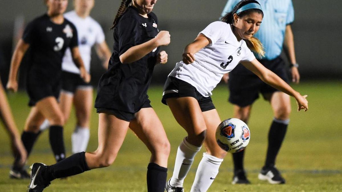 Lakewood Ranch's Maria Gonzalez steals the ball from against Sarasota during the Class 5A-District 8 semifinals on Wednesday at Lakewood Ranch.