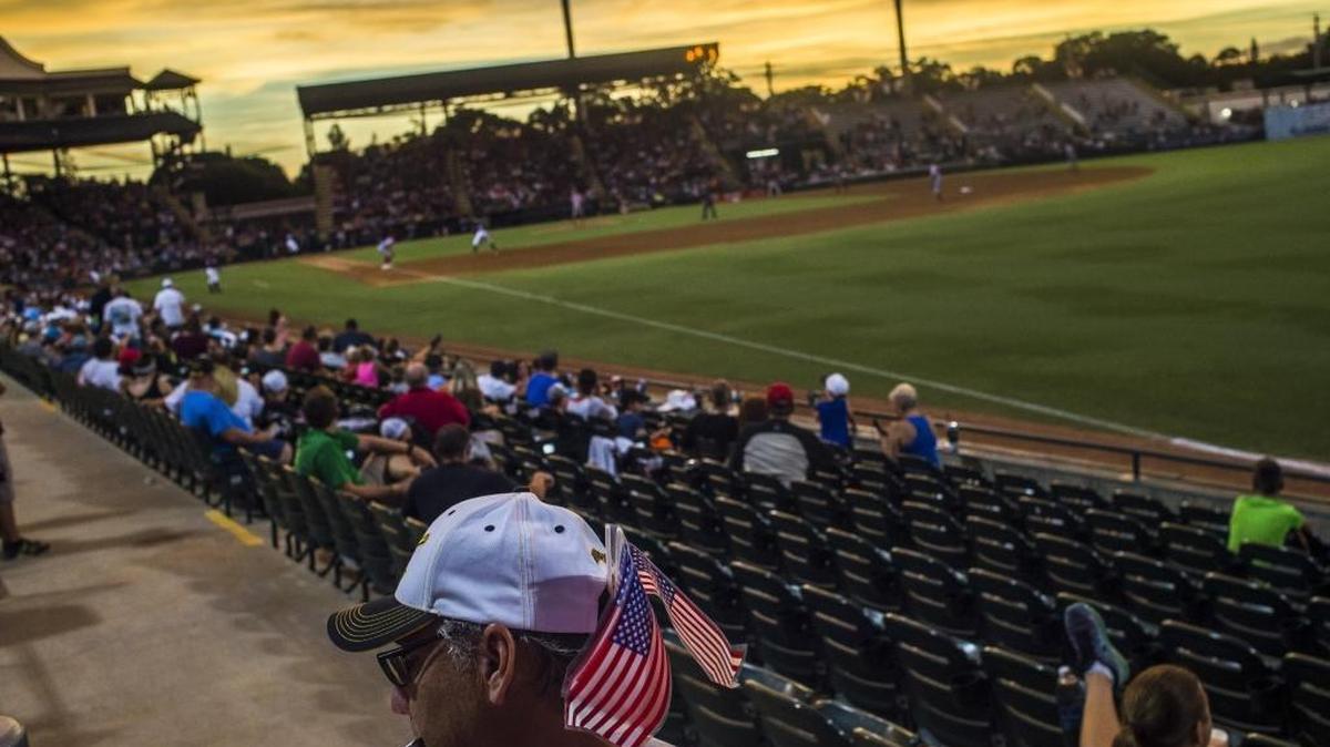Baseball fans attend a Bradenton Marauders’ game in early July. The team is back home for a seven-game homestand. In the second game of the homestand on Wednesday morning, the Marauders lost a late lead and stranded the tying run at third in the bottom of the ninth to lose 4-3 to Fort Myers.