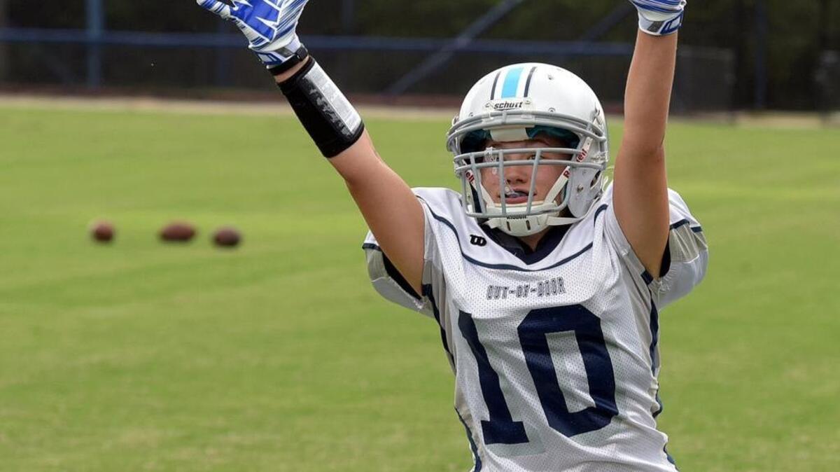ODA's first female football player, Christina Lutton, she's a wide receiver/defensive back/kicker.