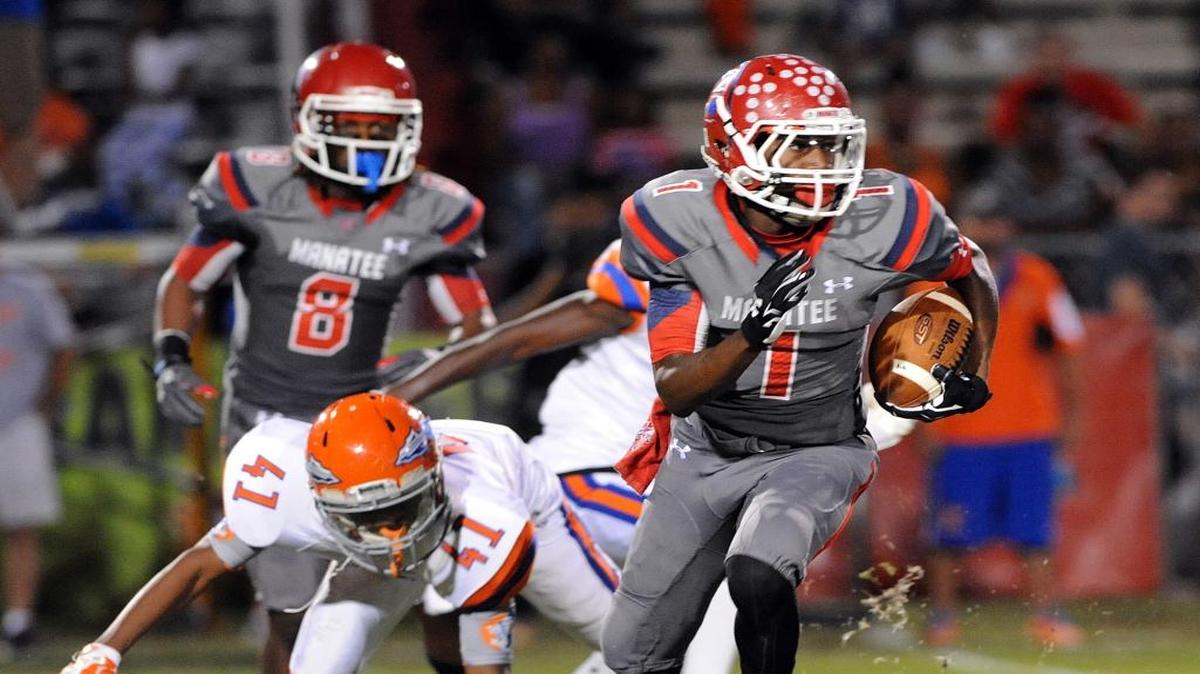 Manatee's Tarique Milton runs for a touchdown against rival Southeast during a Nov. 6 game in Bradenton.