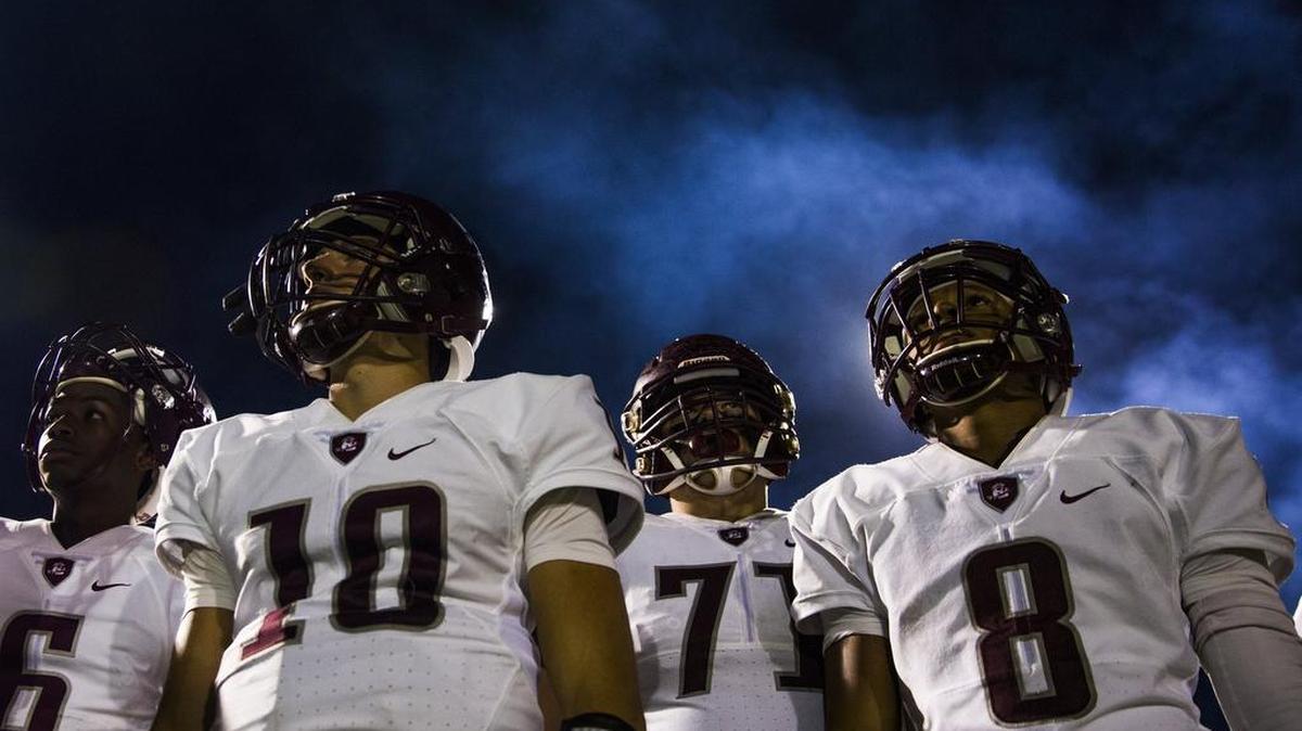 The Braden River Pirates watch their team from the side lines on Friday, November 11, 2016 at Naples Gulf Coast High School. Friday’s game between the Gulf Coast Sharks and Braden River Pirates a Class 7A region quarterfinal.