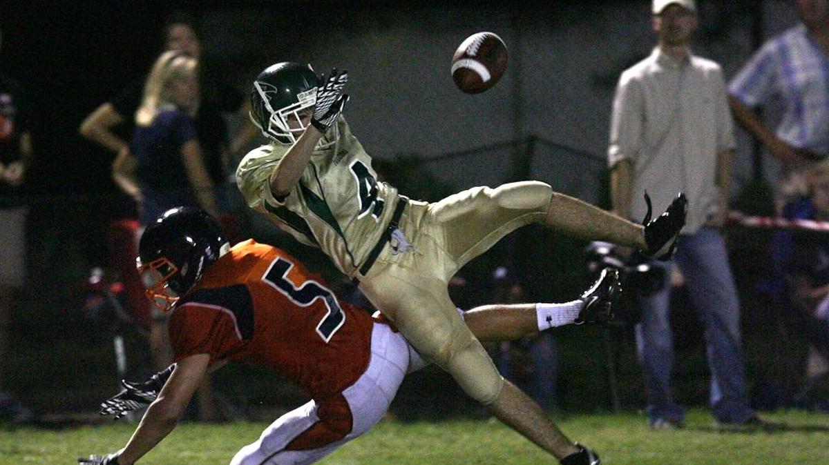 Bradenton Christian’s Austin Dumas breaks up a pass attempt during the Panthers’ last game against Saint Stephen’s in 2010. The teams renew their rivalry on Friday night.