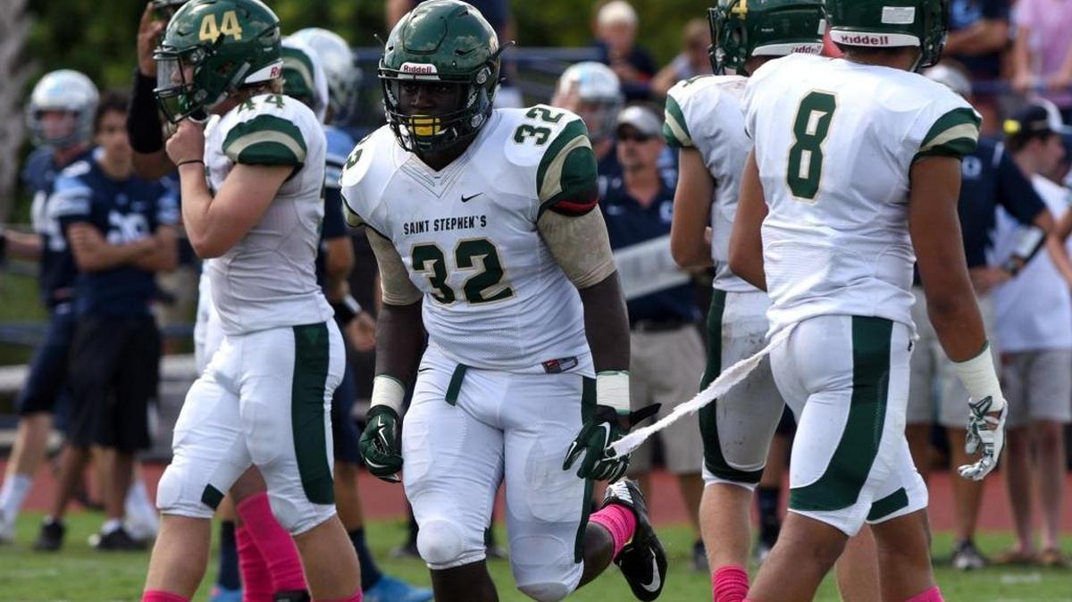 St. Stephen’s Michael Burch made his return to the field during Saturday’s game against Out-of-Door Academy after being sidelined for more than two years by a heart condition.
