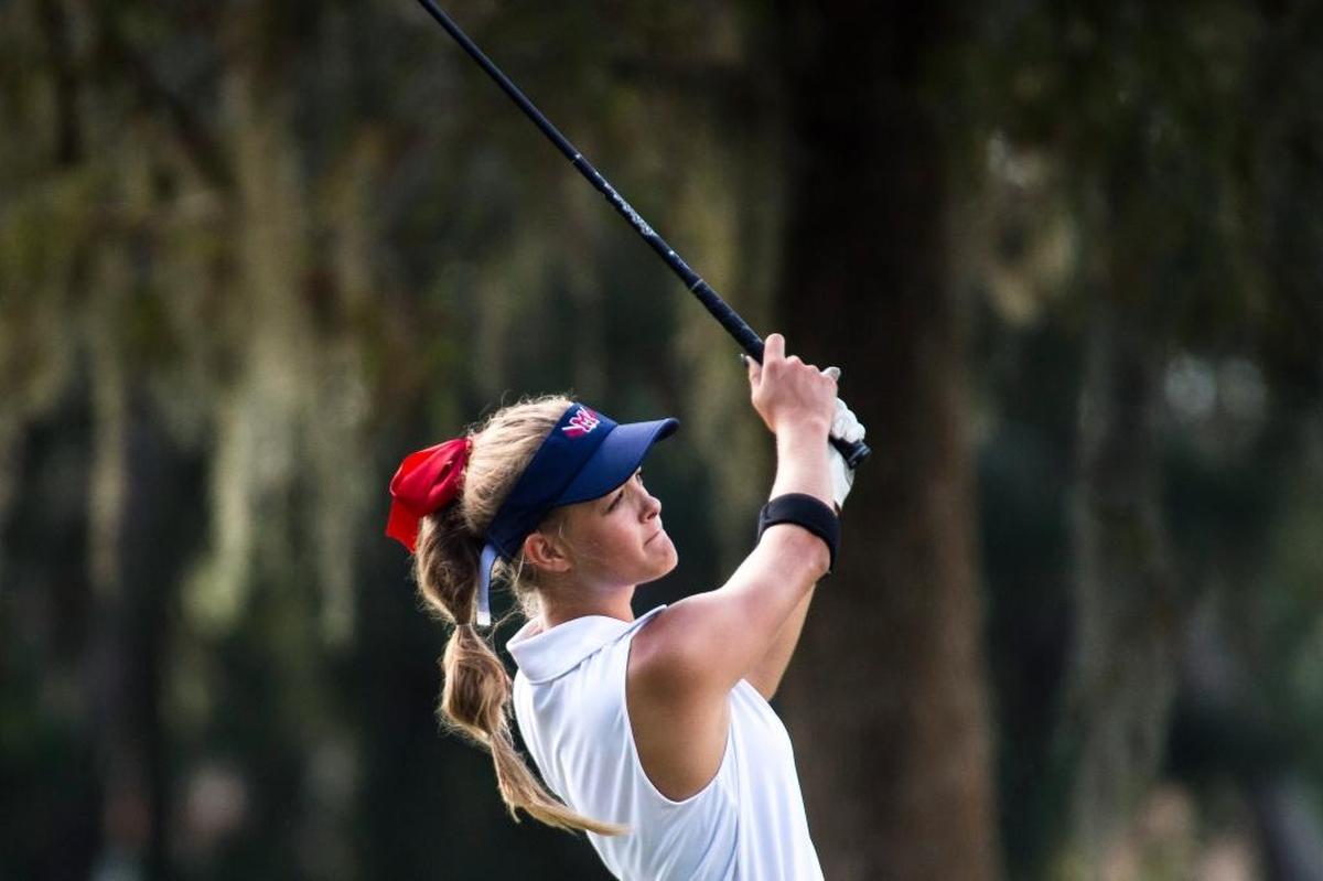 Manatee’s Gabrielle Tomeo carded a 1-over 73 during the first round of the Class 3A state tournament on Friday in Howey-in-the-Hills.