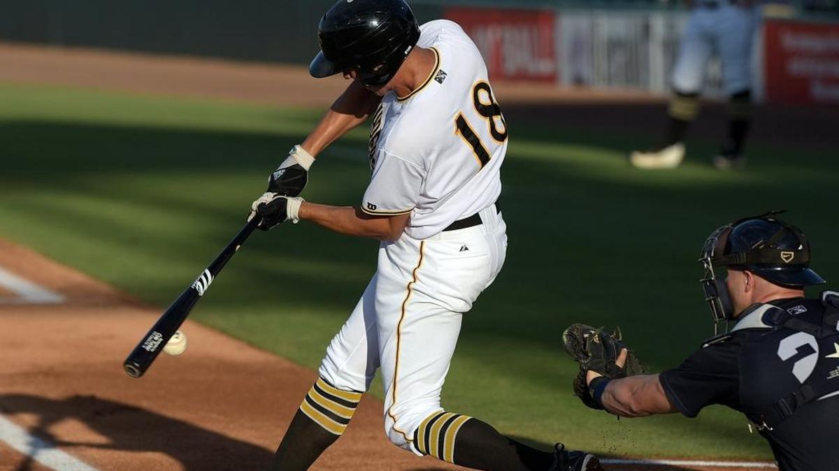 Bradenton Marauders infielder Cole Tucker swings during the Florida State League championship series in Bradenton in September. Tucker returns to the Marauders to start this season.