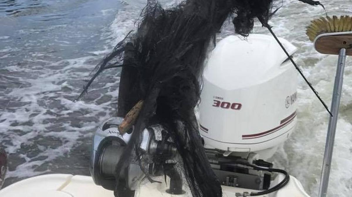 The fishing rod on Billy Alstrom’s boat that was struck by lightning while in Sebastian Inlet on Florida’s east coast this week. No one was injured on the boat in the close call.