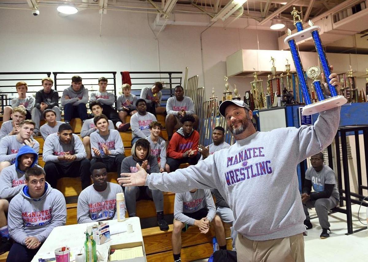 Coach Andrew Gugliemini and his Manatee High wrestlers will be in search of another trophy starting this week.