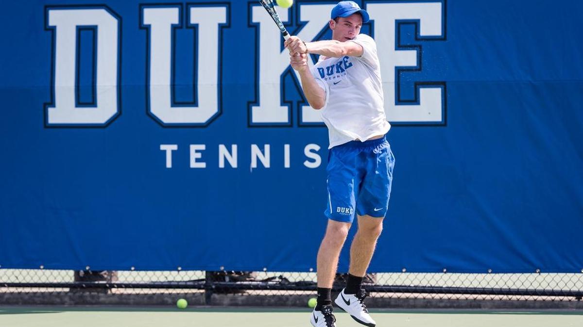 American Robert Levine works out at Duke earlier this fall. Levine, a freshman, is the top seed in this weekend’s Dick Vitale Intercollegiate Clay Court Classic at Lakewood Ranch Golf & Country Club. He will face the second seed, Alexandru Gozun, in Sunday’s final.