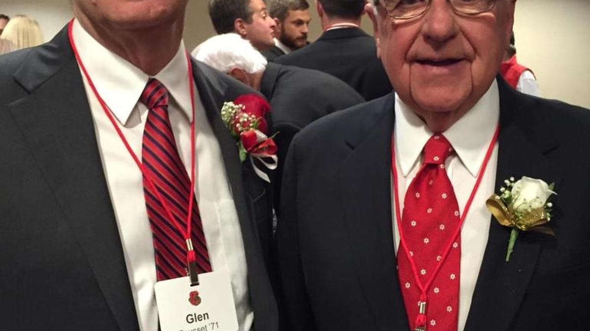 Glen Fausset (left) with David Eckel (right) during Cornell's Hall of Fame induction. Eckel, of Manatee County, previously was inducted. Faussett, of Bradenton, was inducted this year.