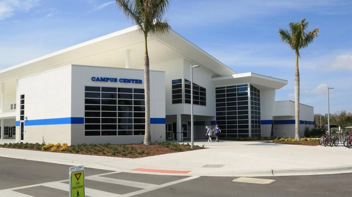 IMG Academy’s owners, Endeavor, are reportedly selling the private sports academy to an Asian private equity firm for $1.25 billion. Part of the sprawling campus is shown here in a 2018 file photo.