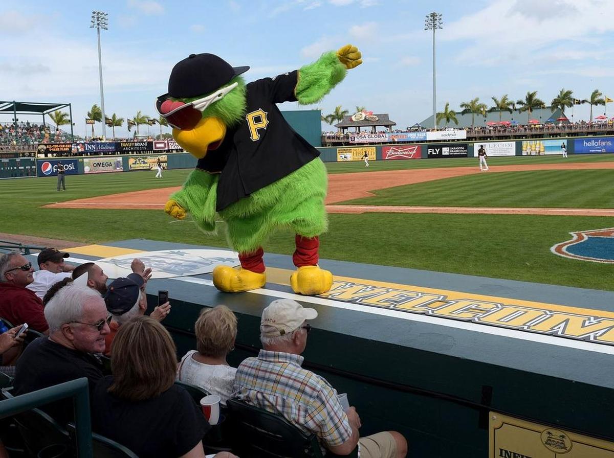 The Pirates mascot entertains the crowd at LECOM Park.