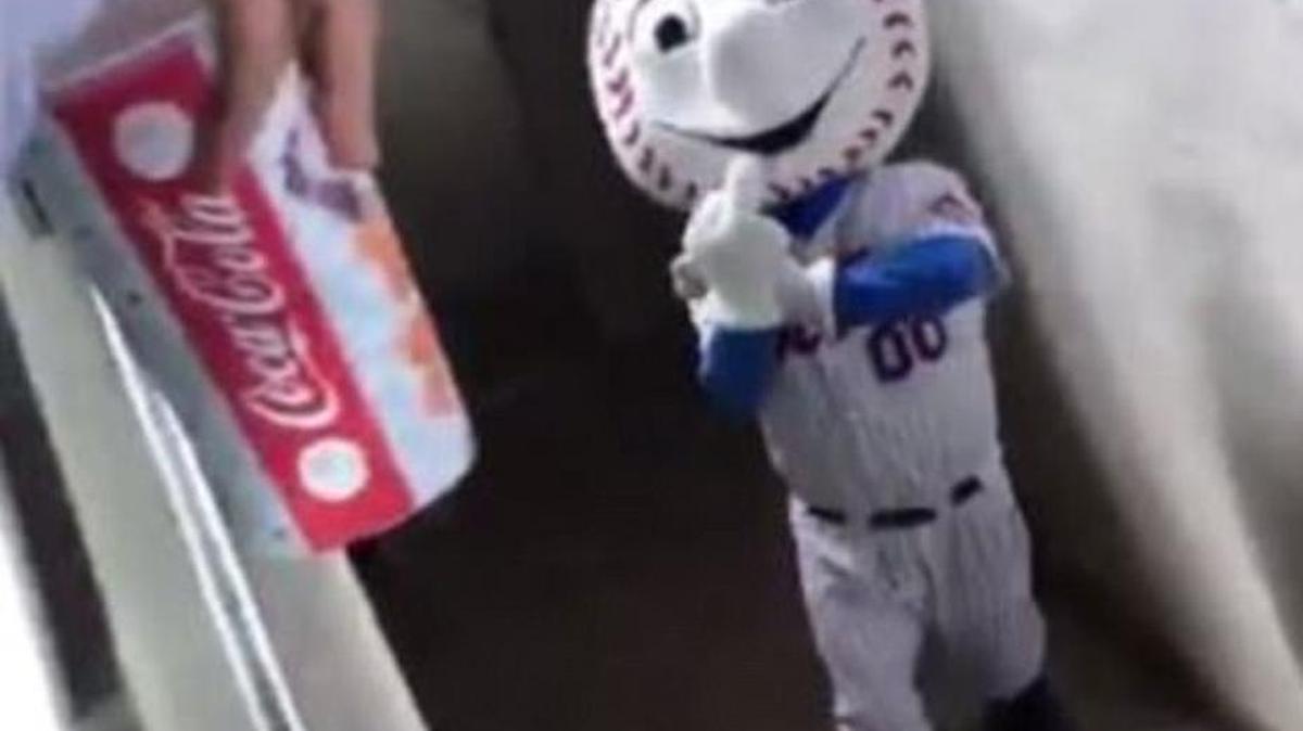 The Mets have fired an employee who plays the role of their mascot after he was recorded by a fan flashing his middle finger at them during Wednesday night’s 7-1 loss to the Milwaukee Brewers