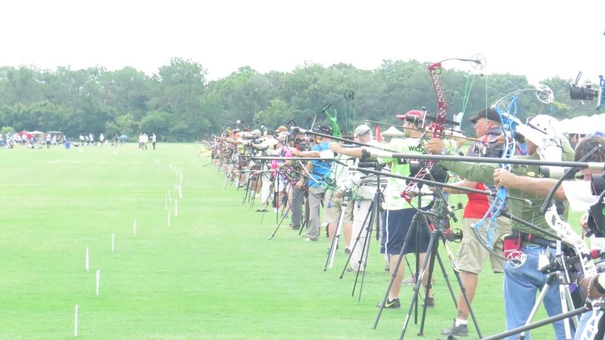 Archers line up to shoot at The Premier Sports Campus of Lakewood Ranch for the final day of the Sunshine State Games in Manatee and Sarasota counties.