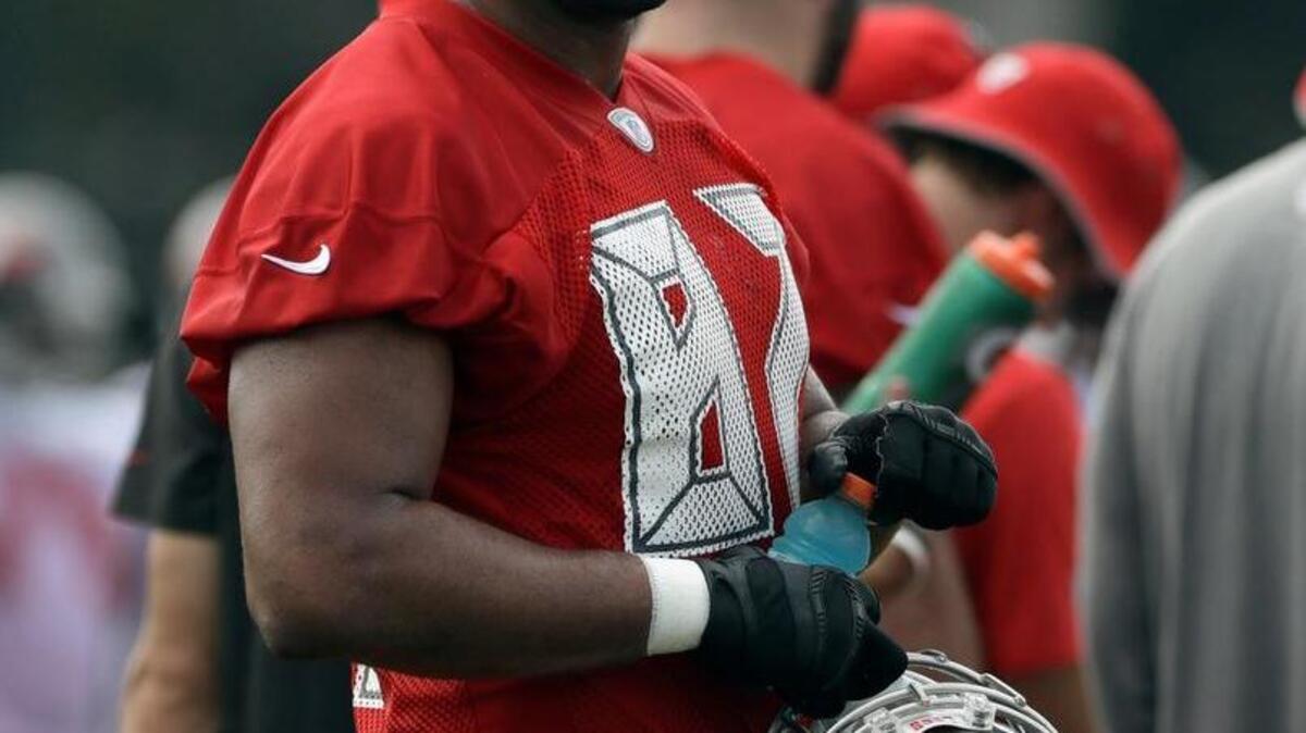 Tampa Bay Buccaneers tight end Austin Seferian-Jenkins (87) participates in training camp July 29 in Tampa.