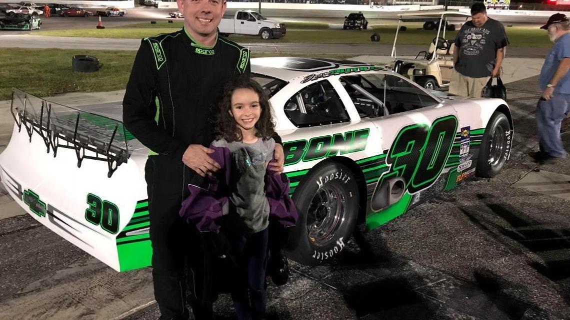 Bradenton’s Jesse Dutilly tasted victory for the first time at Showtime Speedway after taking Saturday night’s Super Late Model feature at the Pinellas Park 1/4-mile bullring.