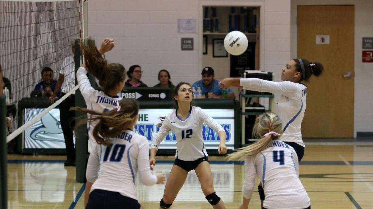 Out-of-Door’s BreAnn Brown bumps the ball during Wednesday’s 3A Region 3 semifinal between Seacrest and Out-of-Door Academy.