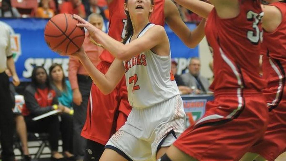 Savannah Woodland looks for a shot during Bradenton Christian’s Class 3A state semifinal victory against Carrollwood Day School in Lakeland in February. The Panthers lost in the state final.