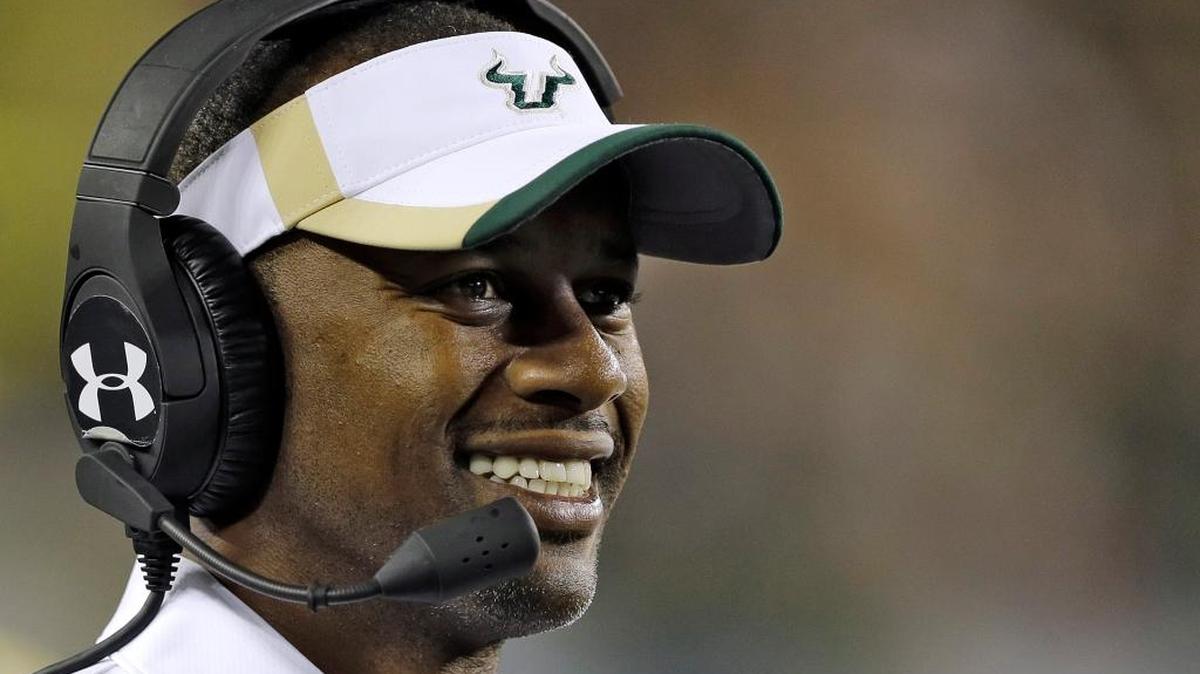 South Florida head coach Willie Taggart watches the action during the third quarter of a Nov. 20 game against Cincinnati in Tampa.