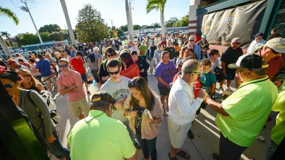 Crowds pass through the gate before the home opener in April. The Bradenton Marauders are home for a game against Fort Myers on Thursday.