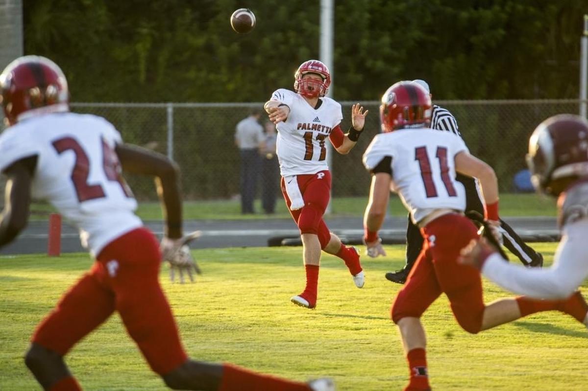 Palmetto quarterback Anthony Marino was 5-for-6 for 43 yards on the decisive drive during last week’s come-from-behind win against Pinellas Park in the Class 7A-Region 3 quarterfinals.