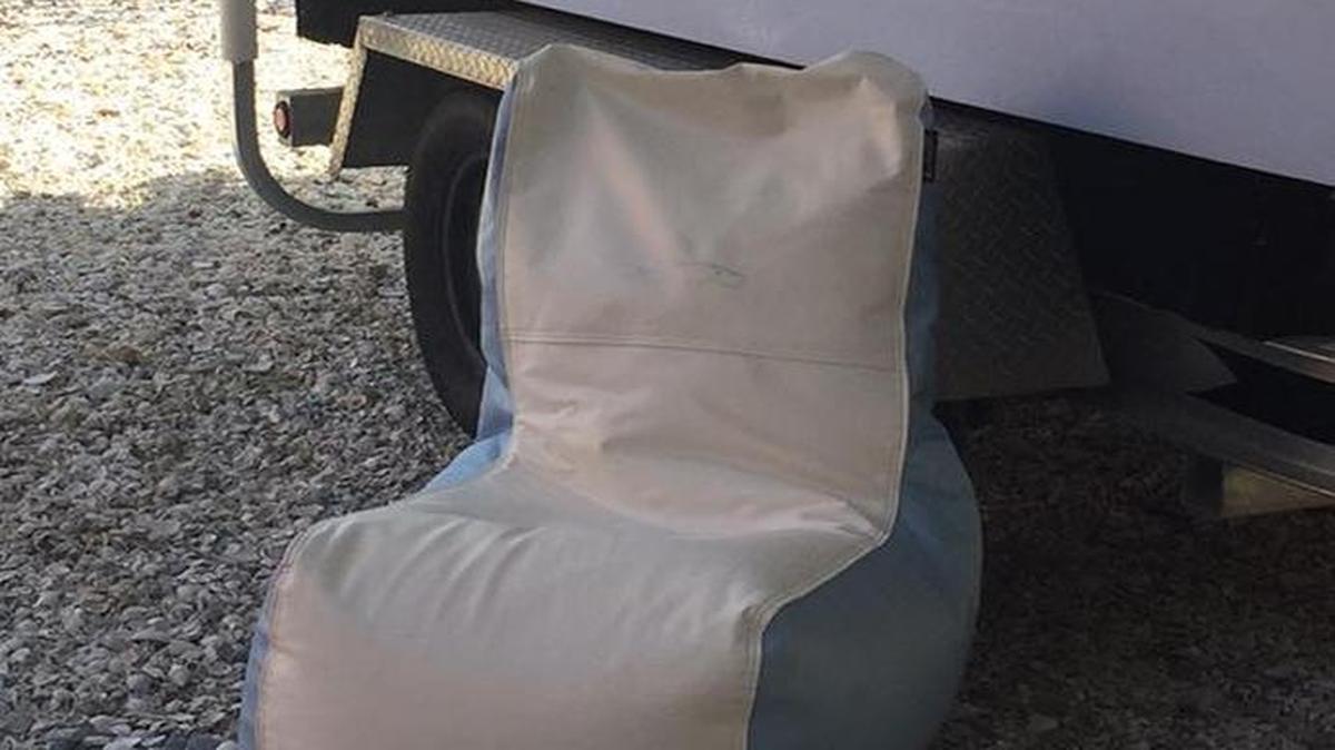 The returned bean bag chair sits next to Tom Howard’s boat after it was found by Luke Hurban and Andy Kutz. The chair had gone overboard between Palmetto and Long Bar on a morning fishing excursion by Howard a few days earlier.