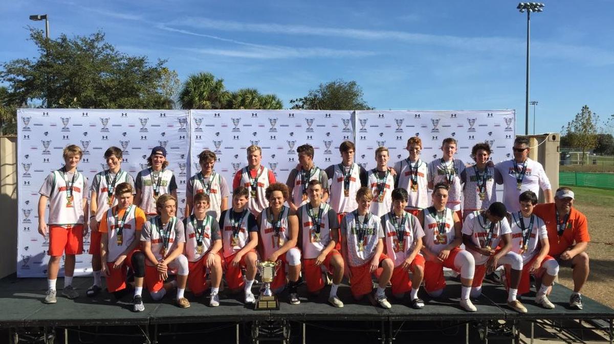 Monsters Lacrosse Academy, which draws players from Manatee and Sarasota counties, won its first national championship last month. From back left: Leland Wheeler, Carson Milburn, Nate Ashley, Ian Martin, Chase Sharp, Ryan Katchen, Cal McFall, Zack DelMedico, Griffin Worsham, Matt McDonnell, Owen Geis, Phil Meyer, Caleb Ward, JP Jackson, MJ McMahon, Wylder Meyer, Dakota Dickerson, Ethan Bertrand, Cody Gross, Ashton Horiuchi, Nick Petruccelli, Jimmy Viard, Michael Bavaro and Danny Robbins pose as a team.
