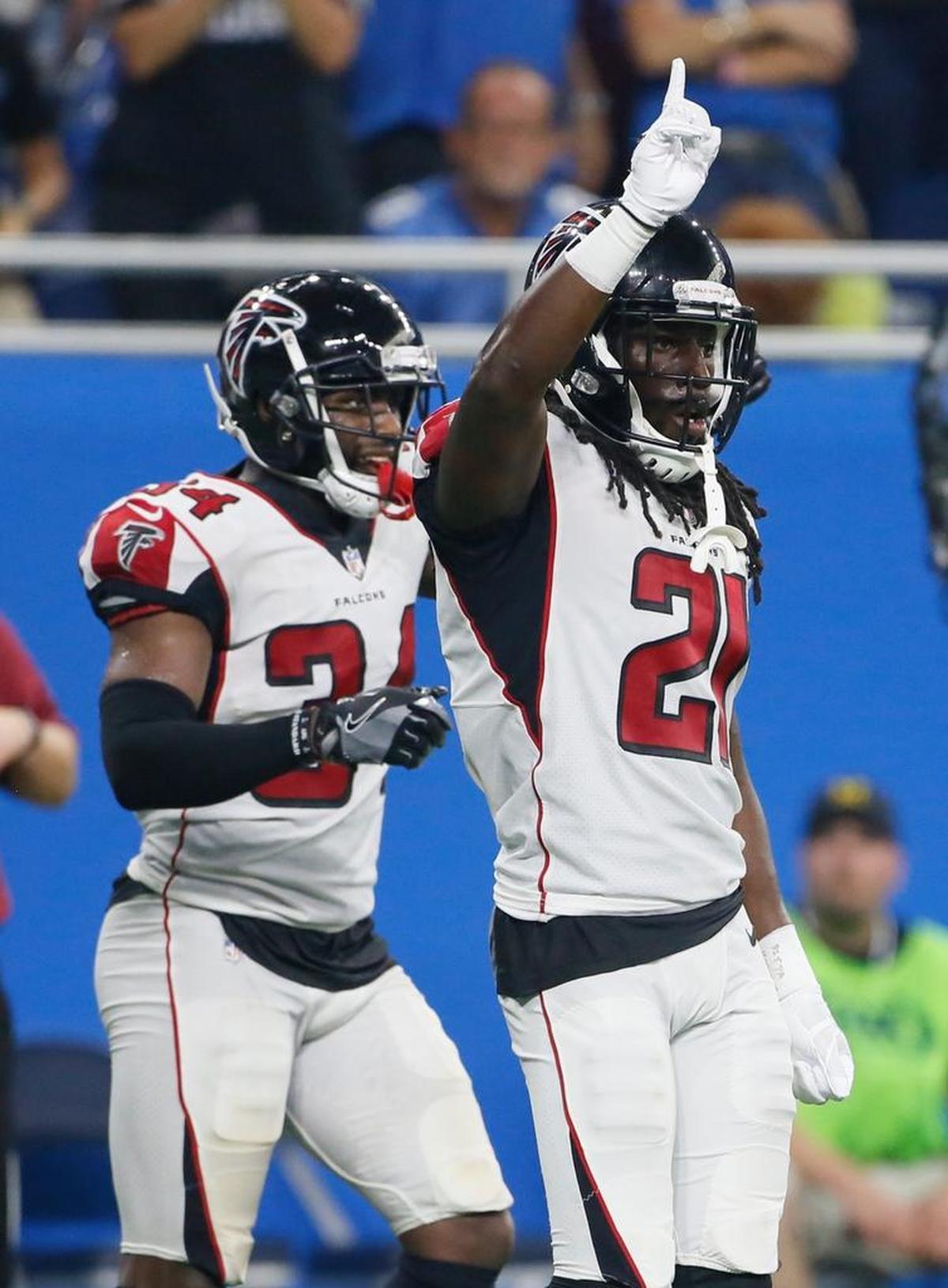 Southeast High graduate Brian Poole (left) has helped the Atlanta Falcons to a 3-2 record to start the season.